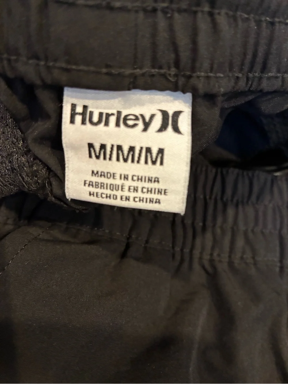Hurley Men's Black Cargo Utility Shorts Elastic Waist Size Medium